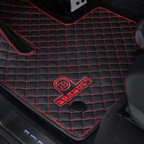 BRABUS Leather Floor Mats Black-Red Quilted for MY25-on G550/G63 AMG W465