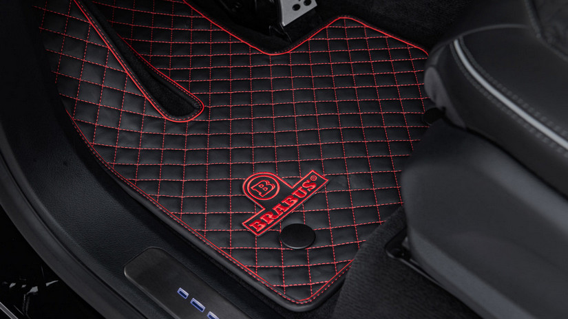 BRABUS Leather Floor Mats Black-Red Quilted for MY25-on G550/G63 AMG W465
