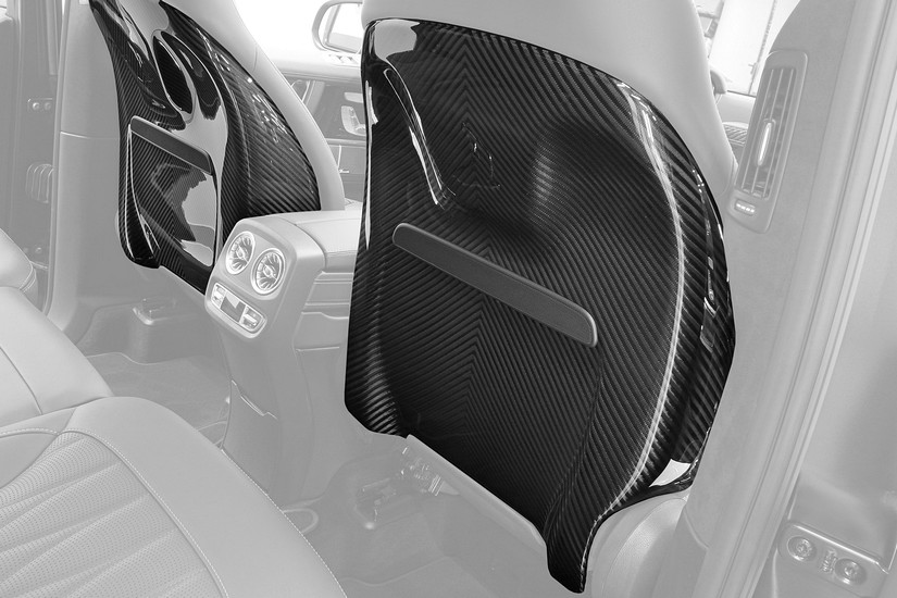 TopCar Carbon Seat Back Covers for G-wagen W465 – Inferno Lights Edition