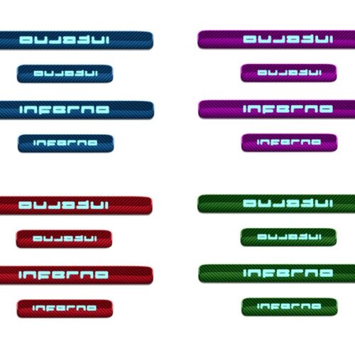TopCar Door Sills with Backlight, 4 pcs, Colored Carbon Twill 4×4 for G-wagen W465 – Inferno Lights Edition