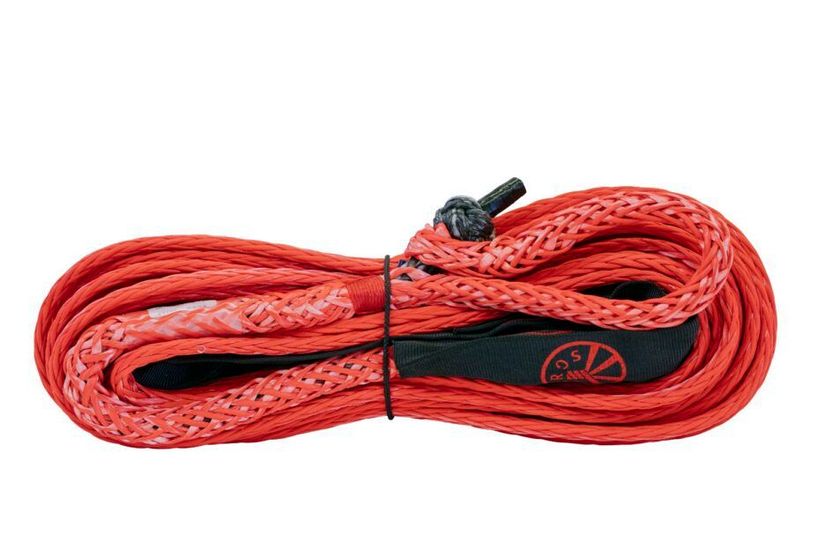 LETECH Synthetic Winch Rope with Soft Shackle – 20m / 9.4mm – Red