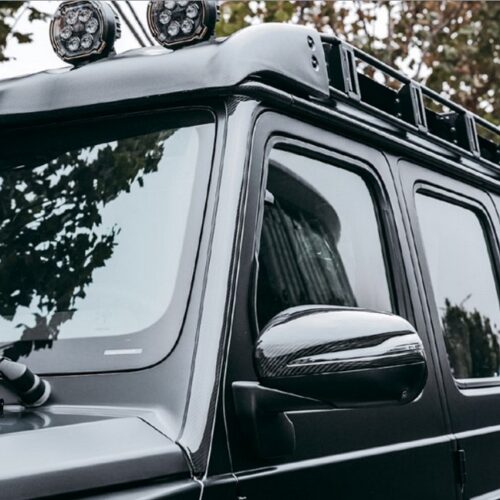Dry Carbon Roof Strip Trim + A-Pillar Set (2025+) – G-Wagon Exterior Detail Upgrade