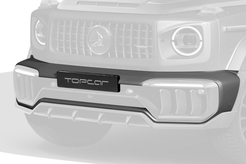 TopCar Inferno Front Bumper with Carbon Air Intakes and Number Plate Holder (Primed Carbon) for 2025 Mercedes G-Wagon W465 - Image 2