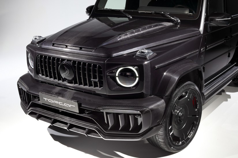 TopCar Inferno Front Bumper with Carbon Air Intakes and Number Plate Holder (Primed Carbon) for 2025 Mercedes G-Wagon W465 - Image 4