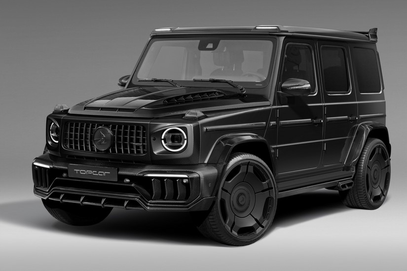 TopCar Inferno Front Bumper with Carbon Air Intakes and Number Plate Holder (Primed Carbon) for 2025 Mercedes G-Wagon W465 - Image 3