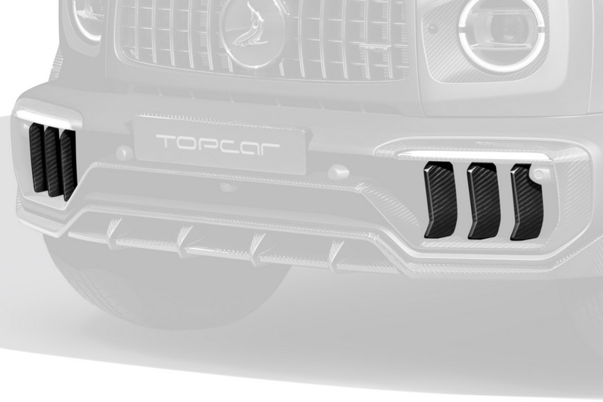TopCar Front Bumper Grilles (6-Piece Set) – Visible Carbon Fiber for Mercedes-AMG G63 2025 INFERNO - Image 2